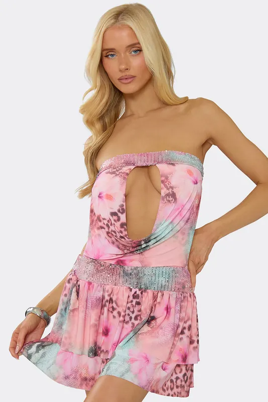 Sleeveless Cut Out Mini Dress - EGO