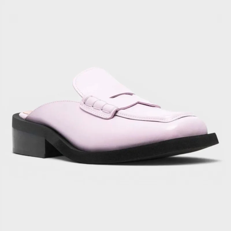 Leather Loafer Mules Winsome Orchid - Ganni