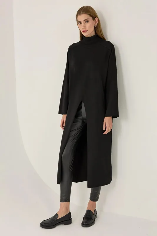 Turtleneck Long Knit Sweater - Hiccup