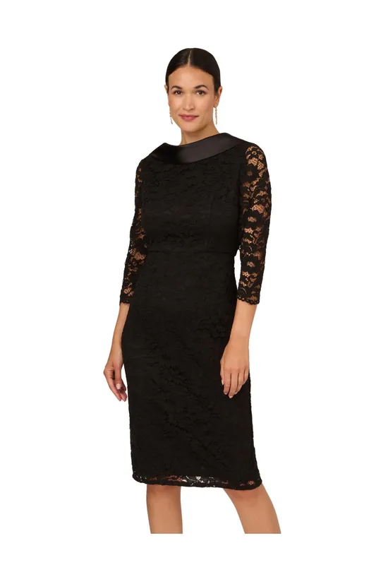 Roll Neck Sheath Dress - Adrianna Papell