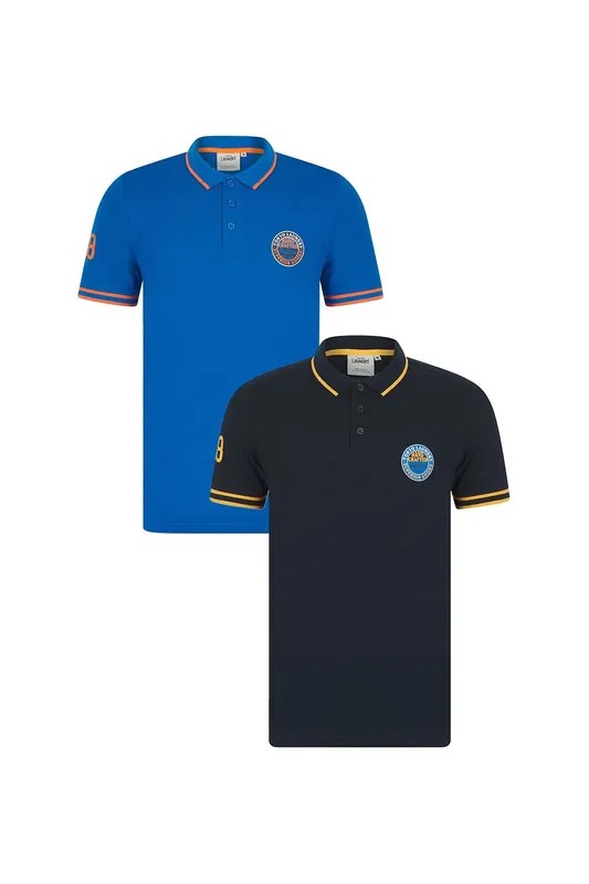 2 Pack Cotton Short Sleeve Button-Up Polo Shirt