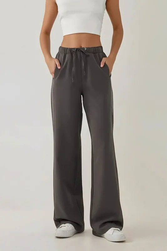 Wide Leg Textured Knit Pants - Hiccup