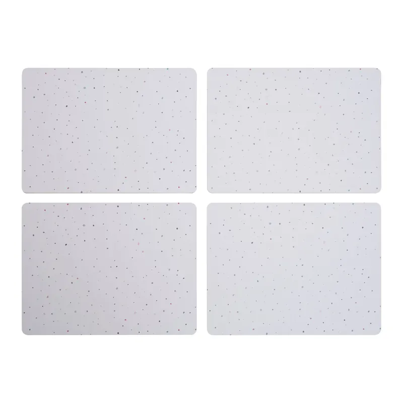 Set Of Four Placemats, Contemporary Heat Resistant Dining Mats, Stylish Speckled Design Tableware - Orsina