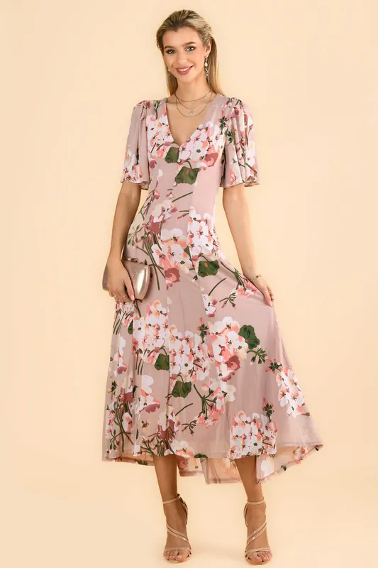 Mabilla Floral Print Mesh Maxi Dress - Jolie Moi
