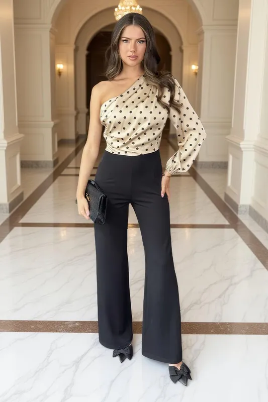 Multi Polka Dot 2 in 1 One Sleeve Jumpsuit - AX Paris