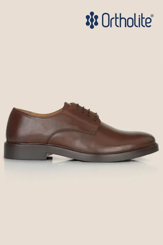 Kinghton Leather Lace-Up Mens Derby Shoes
