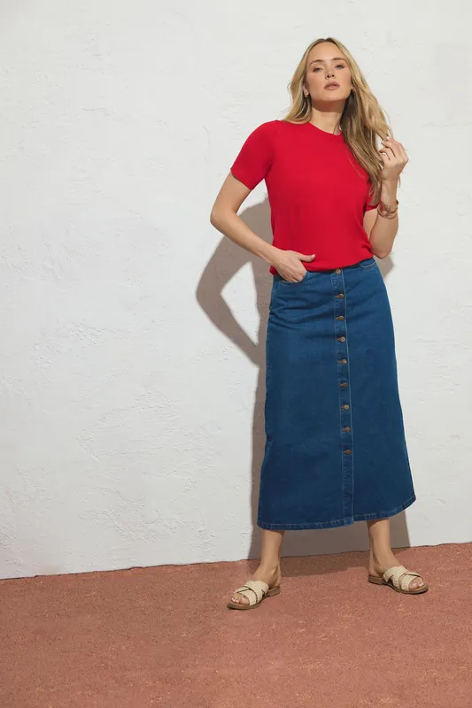 Tall Short Sleeve Knit Jumper - Long Tall Sally