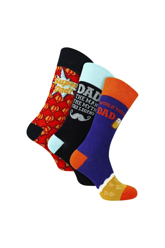 3 Pack Dad Novelty Socks Fun Patterned Socks | Father's Day Gift - Sock Snob