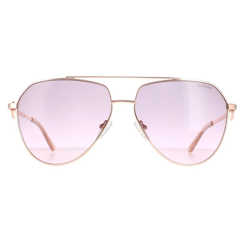 Aviator Shiny Rose Gold Bordeaux Gradient GF6140 - Guess