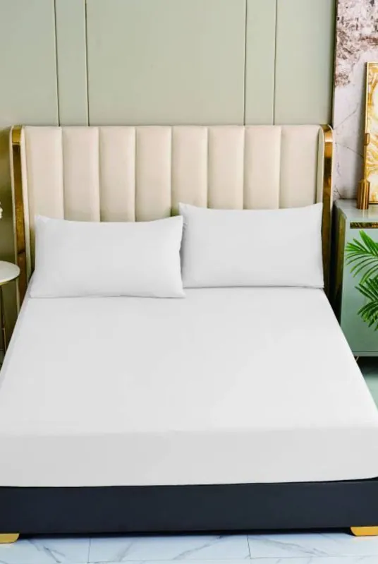 100% Egyptian Cotton White Fitted Sheet - Ezysleep