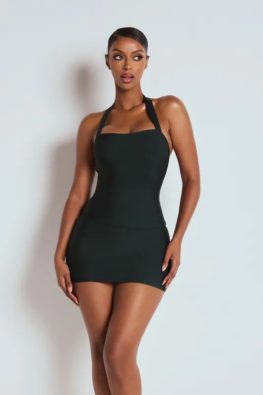 The Zariah Bandage Halter Top Deep Green - LEMONLUNAR