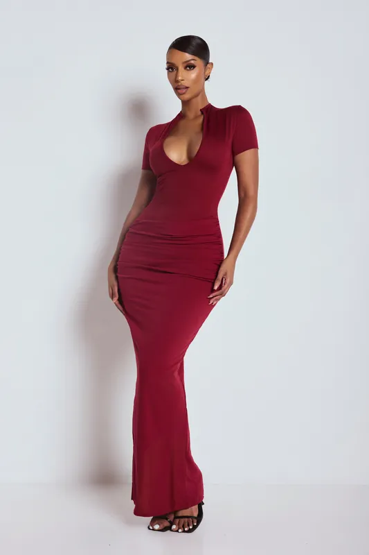 The Dalia Dress Burgundy - LEMONLUNAR