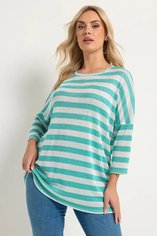Stripe Drop Shoulder Tunic Top - Yours