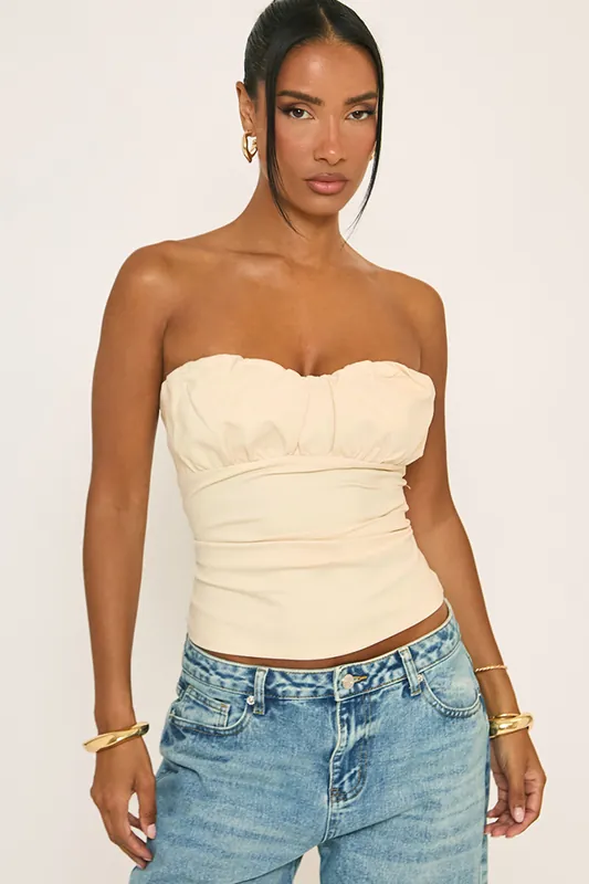 Sleeveless Bandeau Ruched Top - EGO