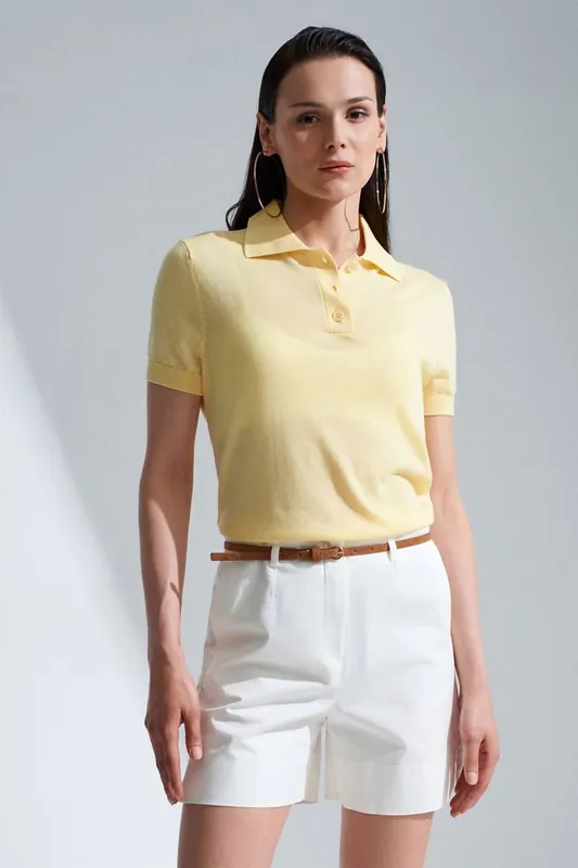 Women's Polo Collar Button Blouse - Dilvin