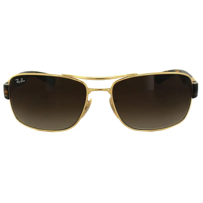 Rectangle Gold Brown Gradient Sunglasses - Ray-Ban