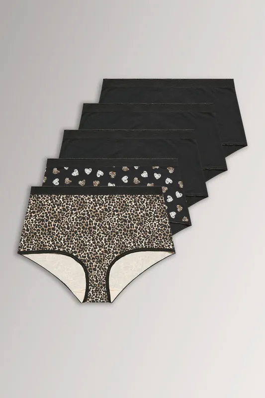 5 Pack High Waisted Full Briefs - Yours