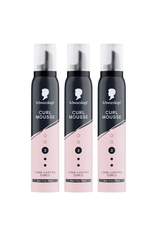 'Mousse' Curl HL3 200ml Strong Hold Foam for Curly Hair, 3 Pack - Schwarzkopf