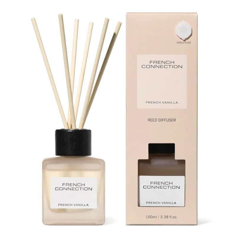 Square Glass Reed Diffuser French Vanilla 100ml Home Fragrance - French Connection