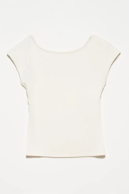 Slim Fit Cut-Out Jersey Blouse