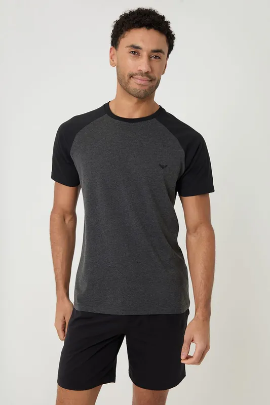 Raglan Short Sleeve Top & Shorts Lounge Set - Threadbare