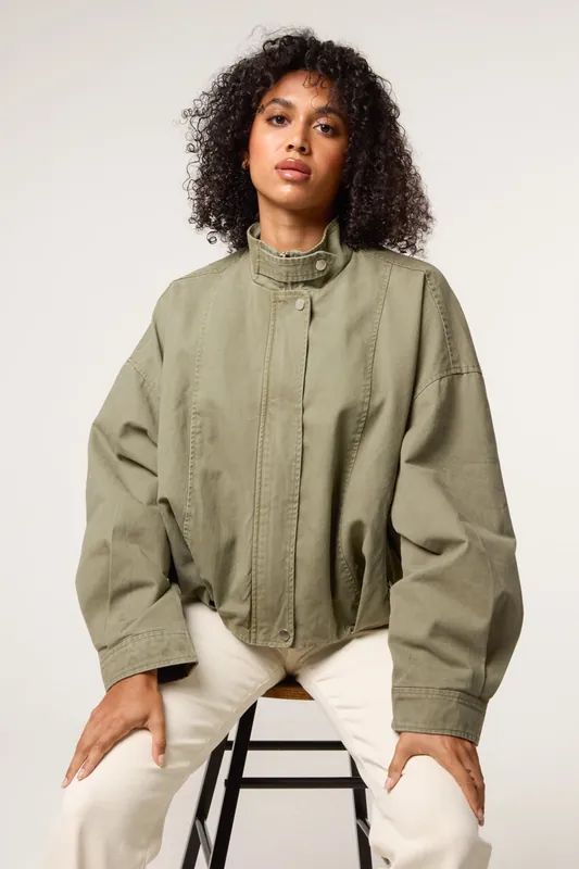 Khaki Bomber Jacket - Blue Vanilla