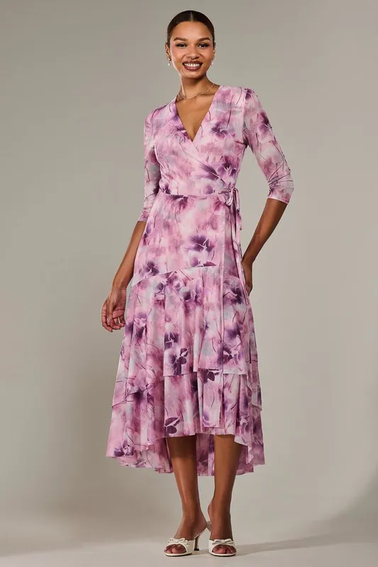 Mesh Wrap Midaxi Dress - Jolie Moi
