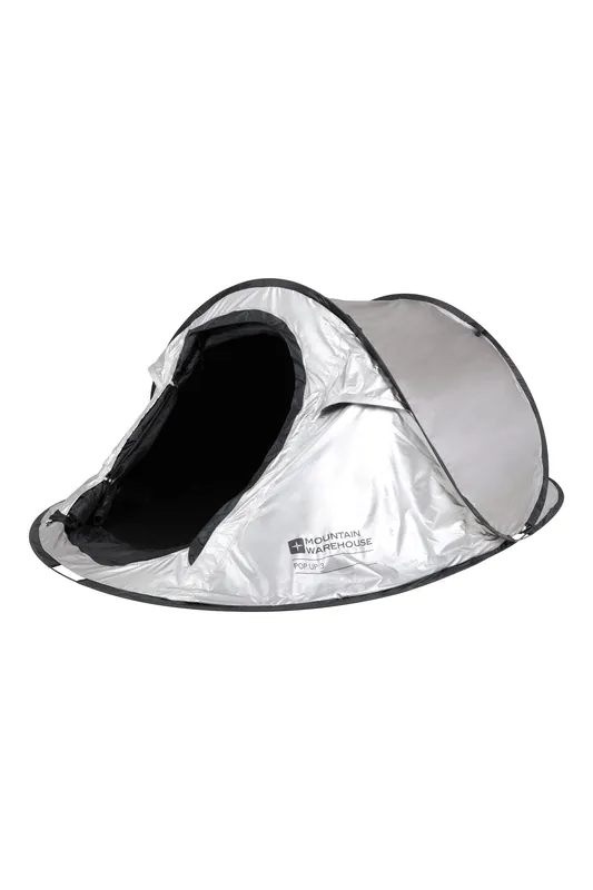 Lightweight Durable Outdoor Black Out Pop Up Double Skin 3 Man Tent - Mountain Warehouse