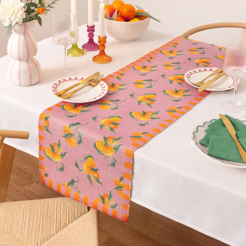 Oranges Indoor/Outdoor Large Table Runner - Furn