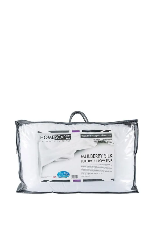 Pure Mulberry Silk Blend Pillow Pair with 100% Cotton Casing - Homescapes