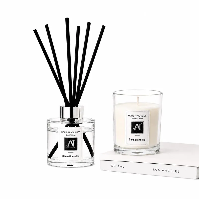 Minimalist Luxe Candle & Reed Diffuser Gift Set Sensationnelle Scent - Aroma Naturals