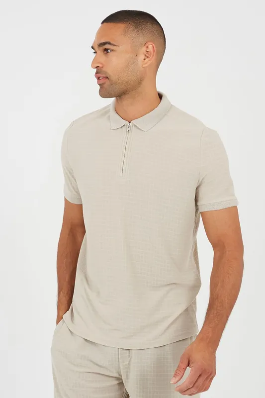 Zip-Neck Polo Shirt