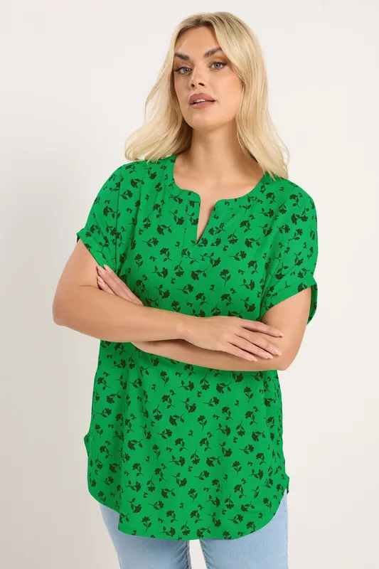 Floral Notch Neck Top - Yours