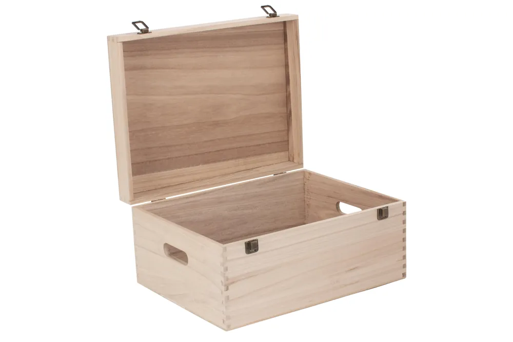 40cm Wooden Bottle Carrier Box - Red Hamper