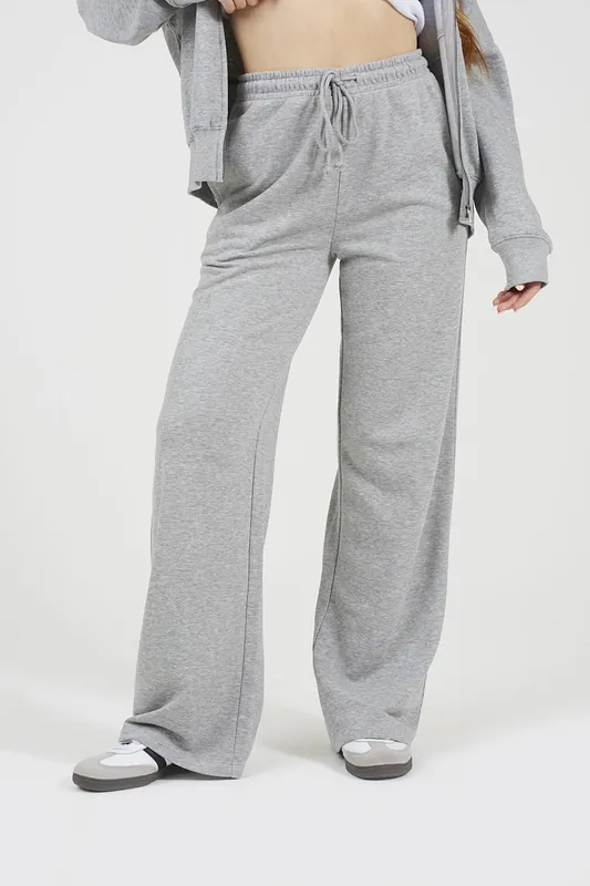 Cotton Blend Wide Leg Joggers - Brave Soul