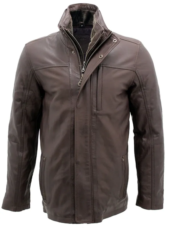 Leather Mid Length Coat-Hanoi