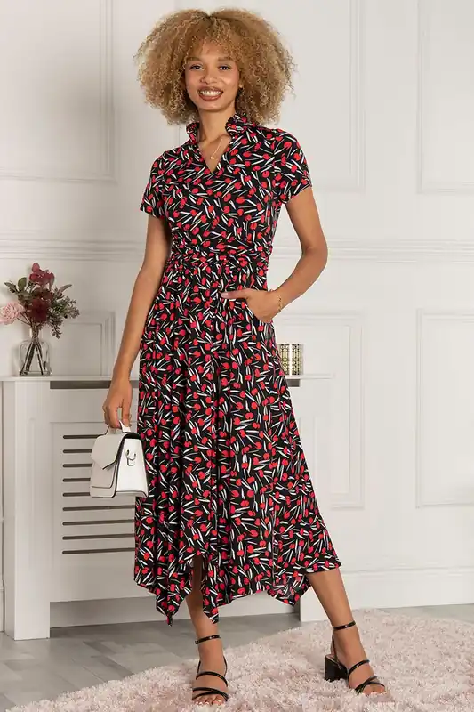 V Neck Hanky Maxi Dress - Jolie Moi