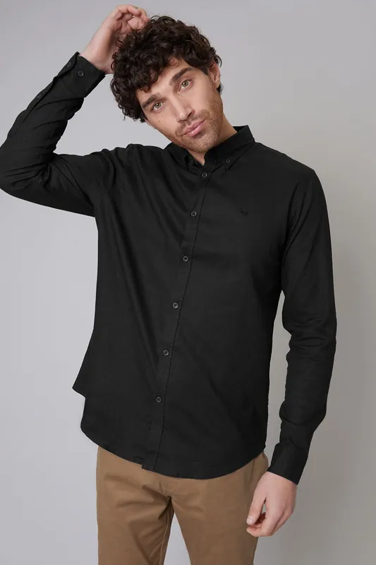Bale' Linen Blend Long Sleeve Shirt - Threadbare