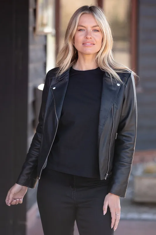 Vento' Real Leather Biker Jacket - Ashwood Leather