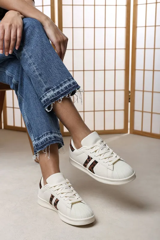 Arvella' Stitched Stripes Detail Trainers - Where's That From