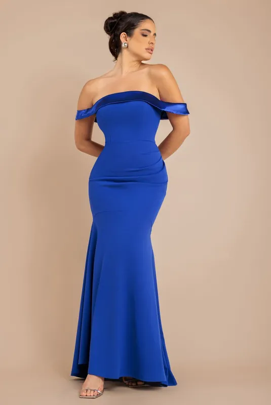 Satin Band Bandeau Maxi Dress - Goddiva