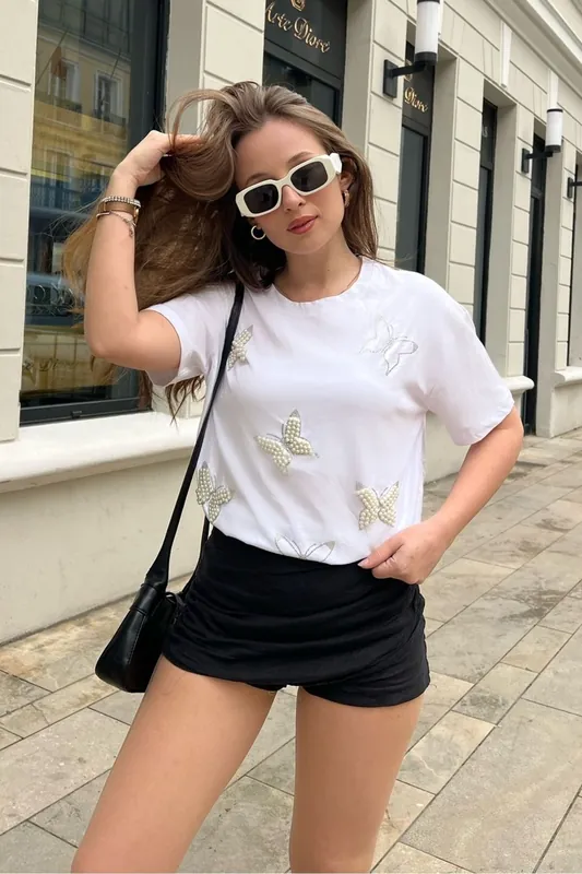Embroidered Crew Neck T-Shirt