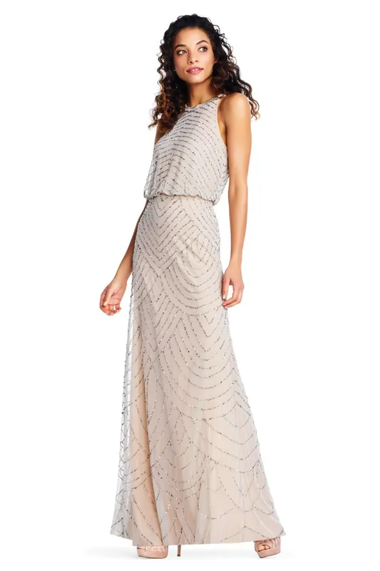 Beaded Halter Gown - Adrianna Papell