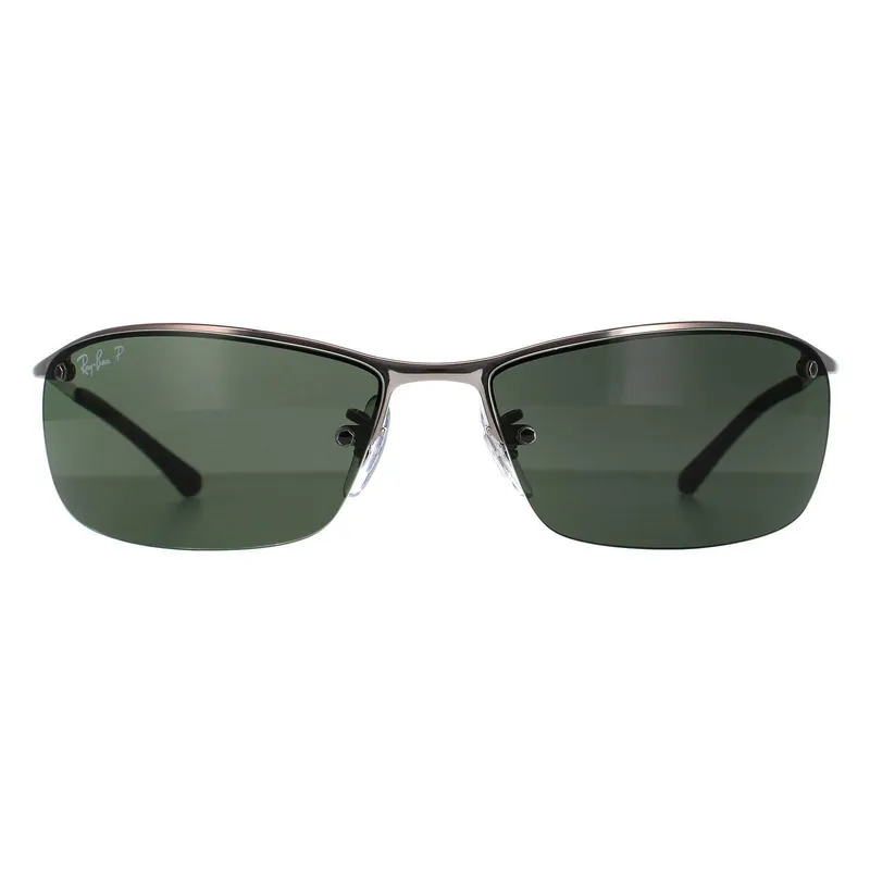Wrap Gunmetal Polarized Green Top Bar 3183 Sunglasses - Ray-Ban