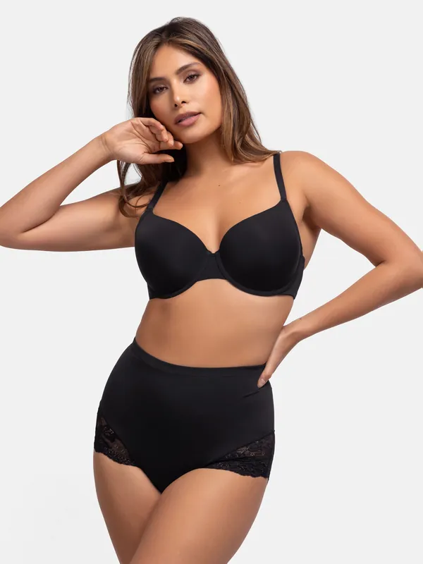 Brigitte Mid Waist Brief Black - Dorina