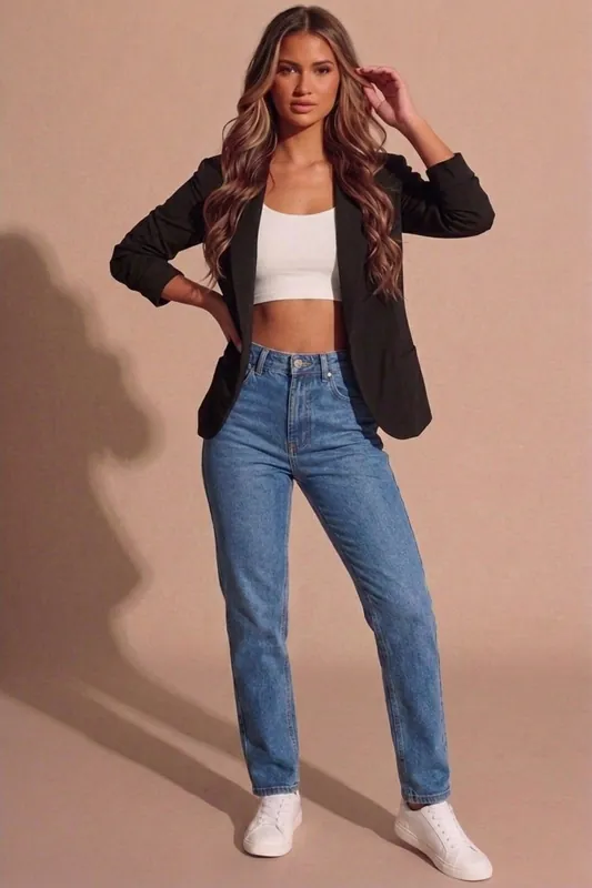 Tailored Open Front Blazer - Femme Luxe