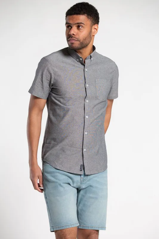 Cotton Chambray Short-Sleeve Shirt