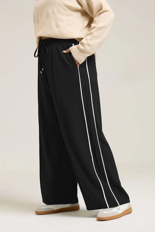 Stripe Wide Leg Trousers - Yours