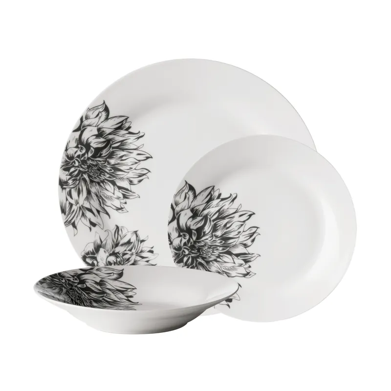 Stylish Botanic 12 Piece Dinner Set, Durable Dinner Set For Dinner, Contemporary Design Crockery Set - Orsina