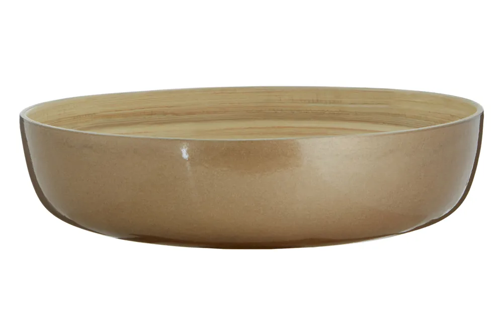 Kyoto Gold Salad Bowl With Raised Edges - Orsina